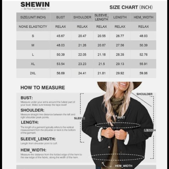 SHEWIN Black Sherpa Puffer Jacket for Women Button Down Reversible Quilted Med - Picture 8 of 8